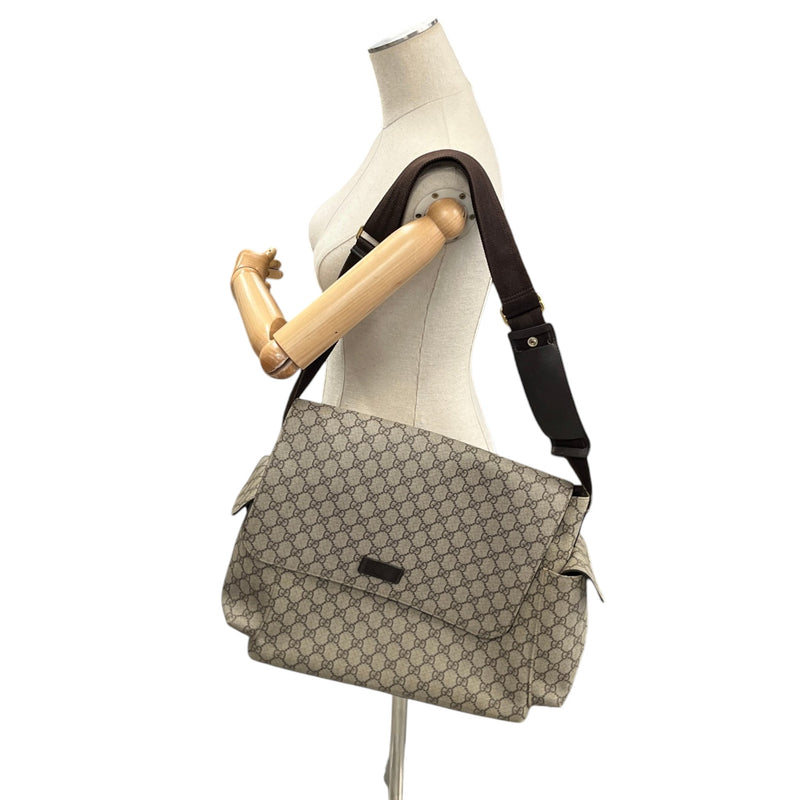 Men's GG Supreme Changing Baby Travel Bag Beige