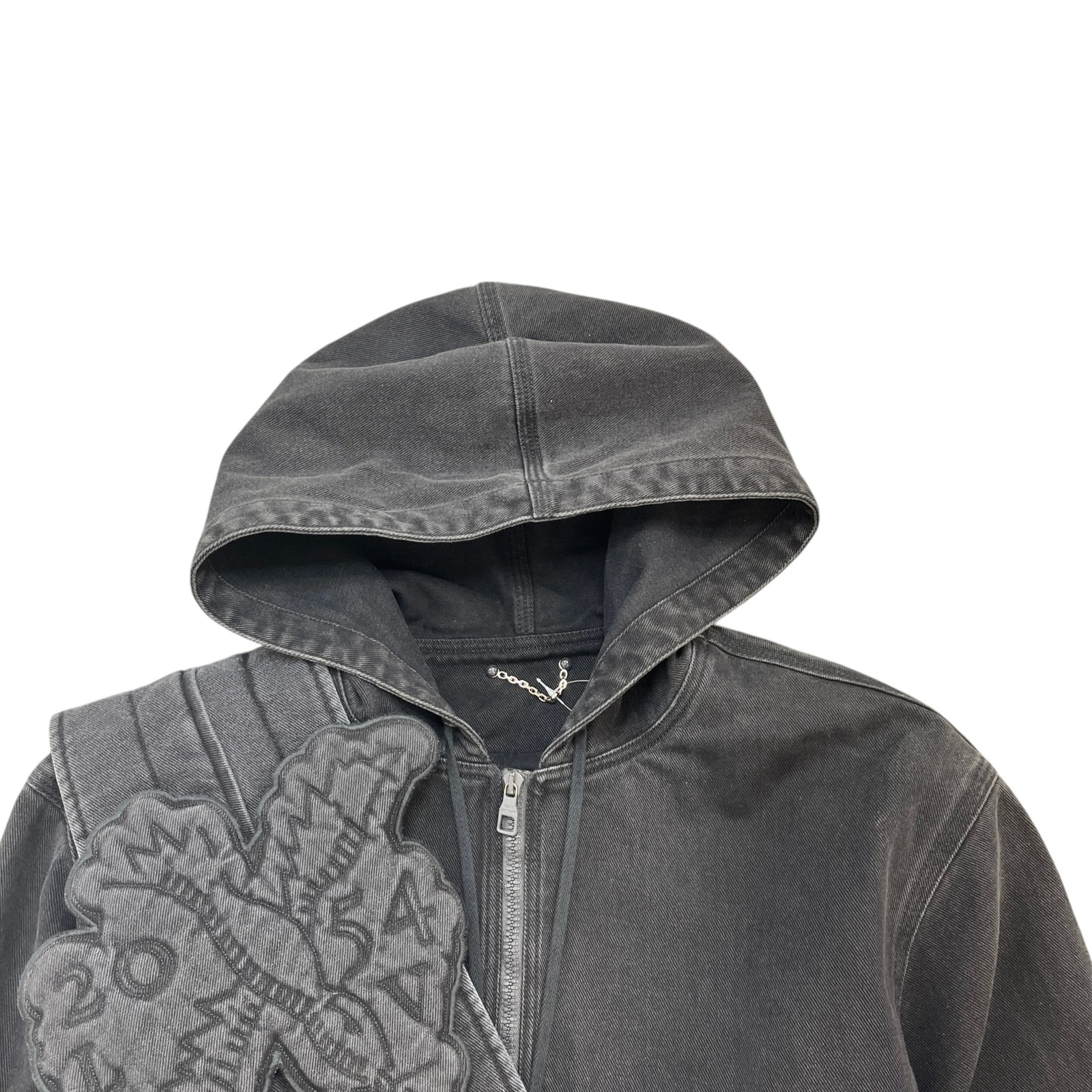 Men's Applique Detail Zip-Up Jacket Black Size XS - Photo 5