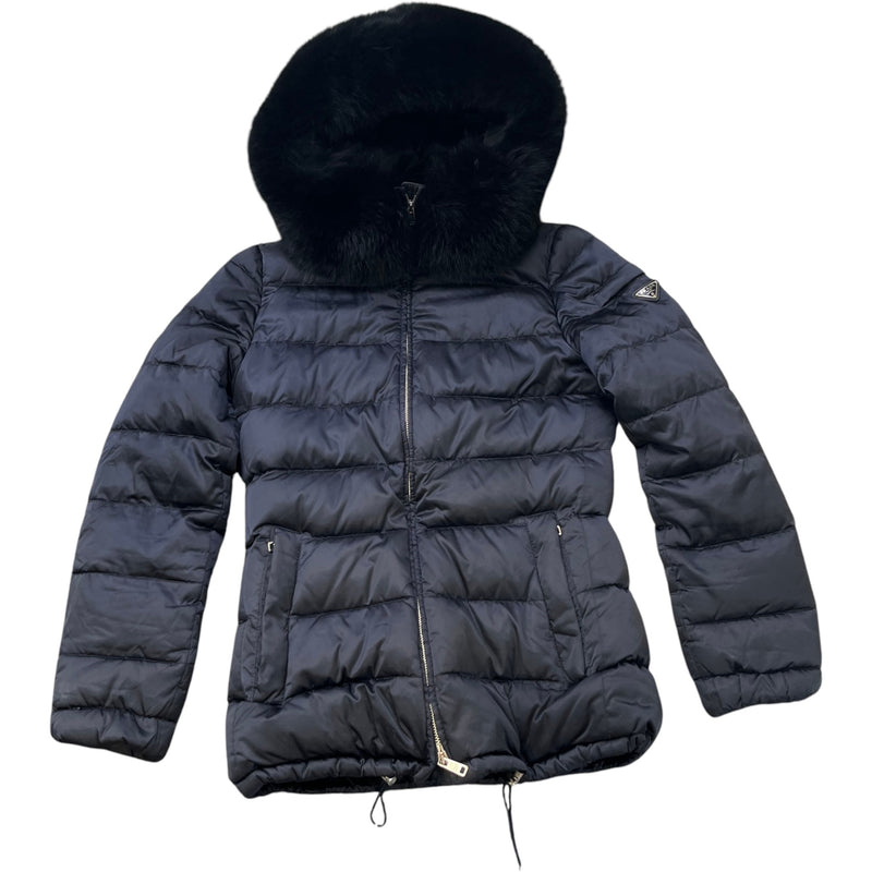 Women's Plaque Logo Down Jacket Navy Size IT 40 / UK 8