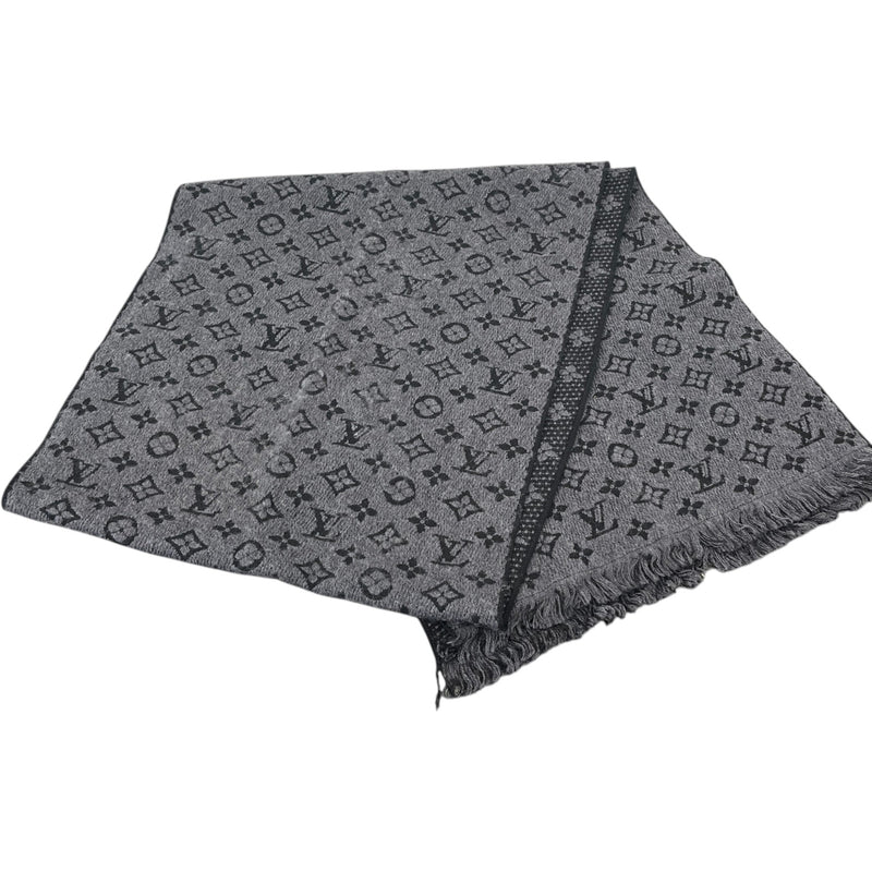 Men's Reversible 2 Tone Monogram Scarf Grey