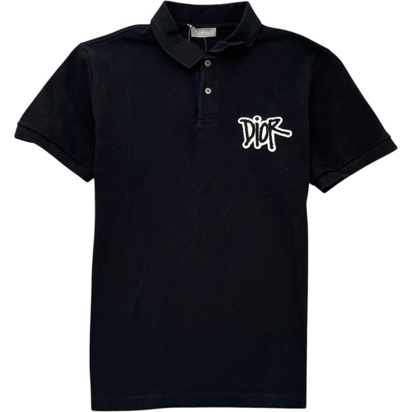 Men's X Shawn Stussy Embroidered Logo Polo Shirt Black Size S
