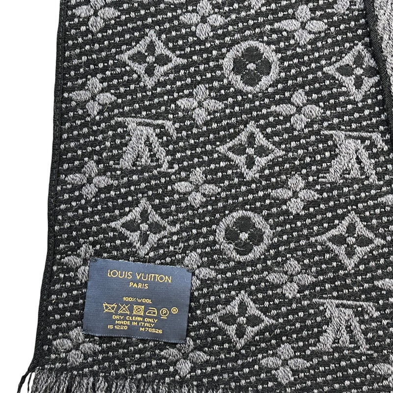 Men's Reversible 2 Tone Monogram Scarf Grey