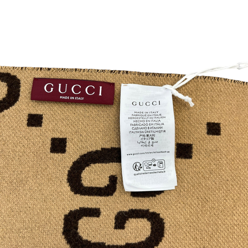 Women's GG And Check Throw Blanket Brown