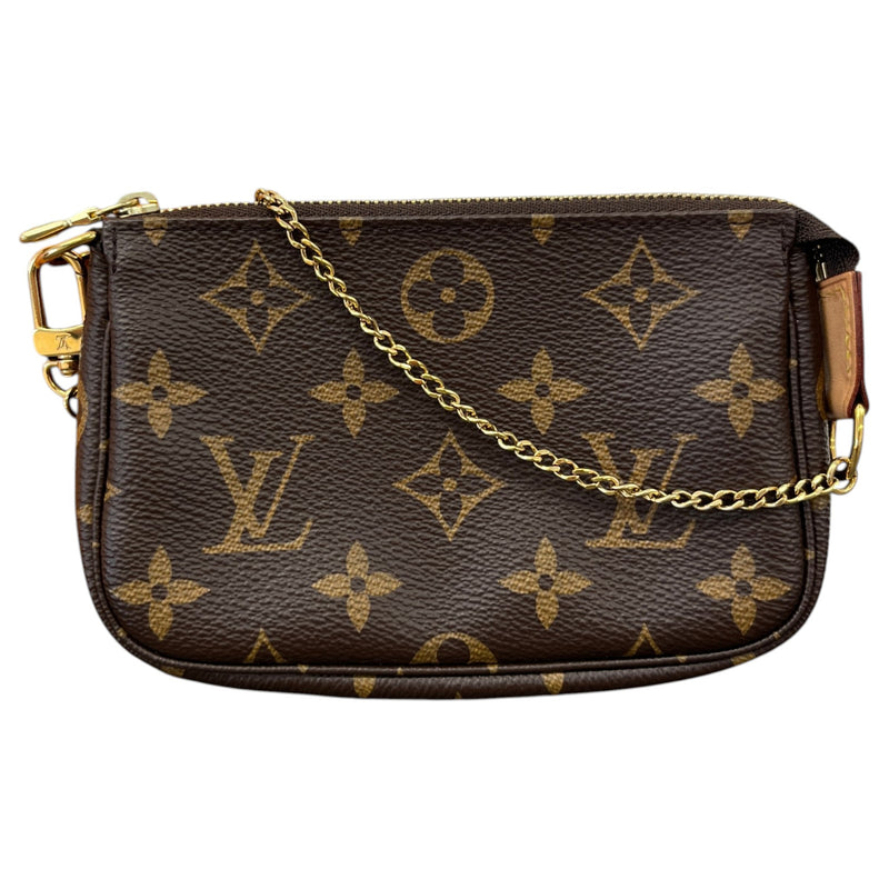 Women's Monogram Mini Pochette Accessories Handbag Brown