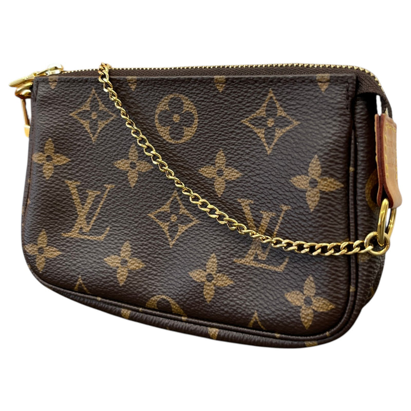 Women's Monogram Mini Pochette Accessories Handbag Brown