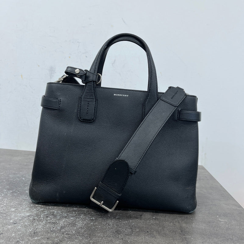 Women's Medium Banner Tote Handbag Black