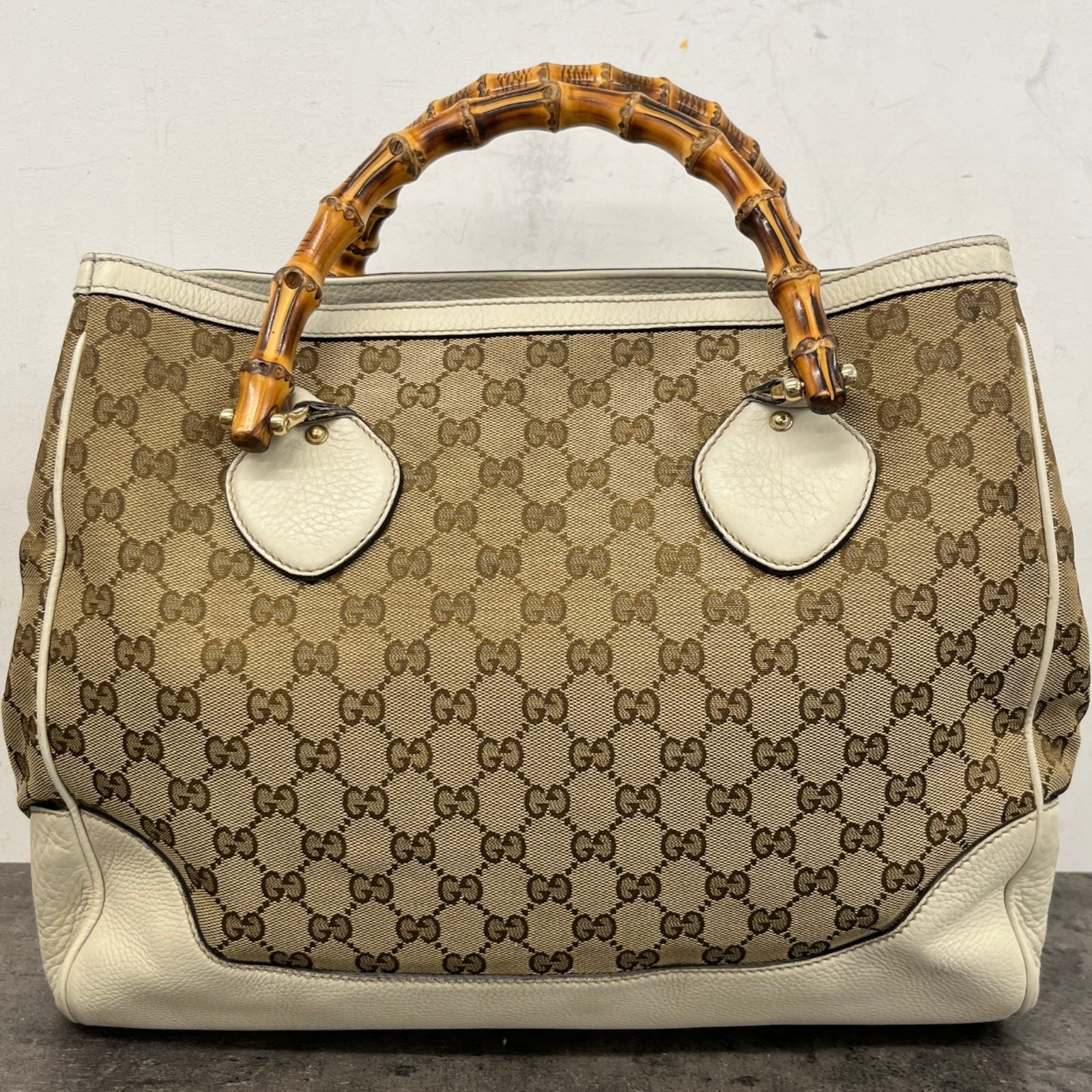 Women's Diana Bamboo Tote Handbag Beige - Photo 12