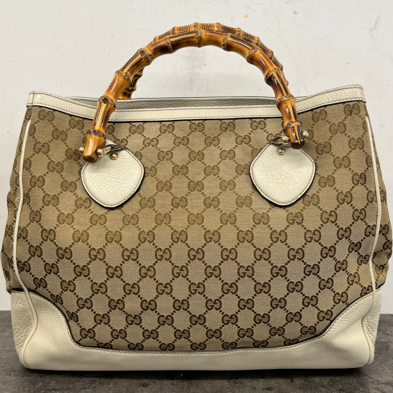Women's Diana Bamboo Tote Handbag Beige