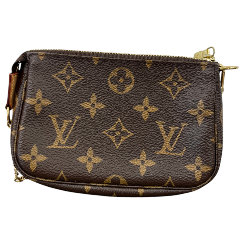 Women's Monogram Mini Pochette Accessories Handbag Brown