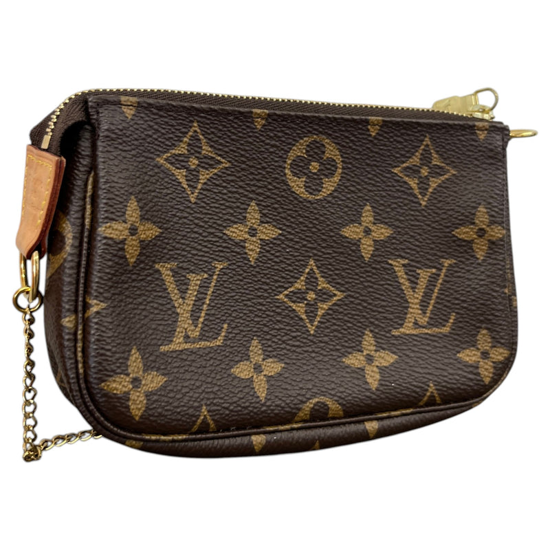 Women's Monogram Mini Pochette Accessories Handbag Brown