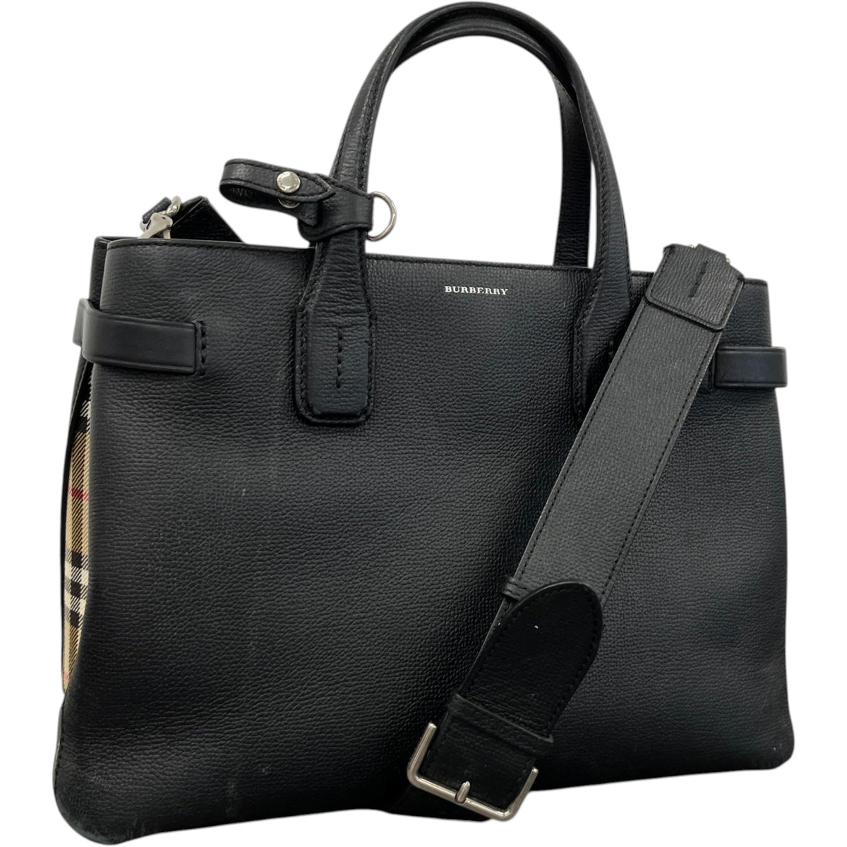 Women's Medium Banner Tote Handbag Black - Photo 4