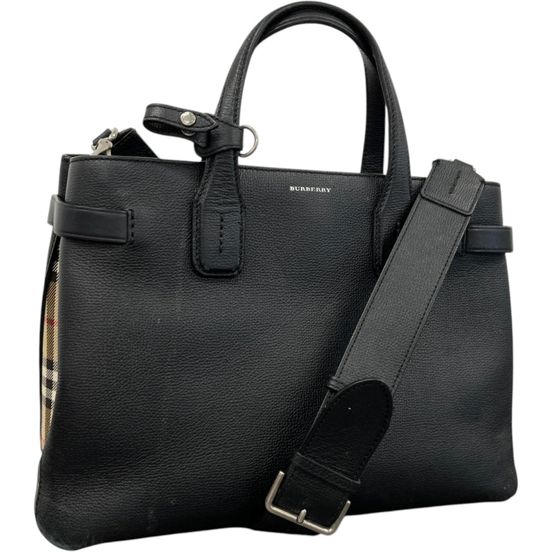 Women's Medium Banner Tote Handbag Black