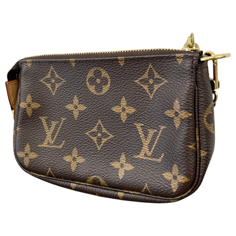 Women's Monogram Mini Pochette Accessories Handbag Brown