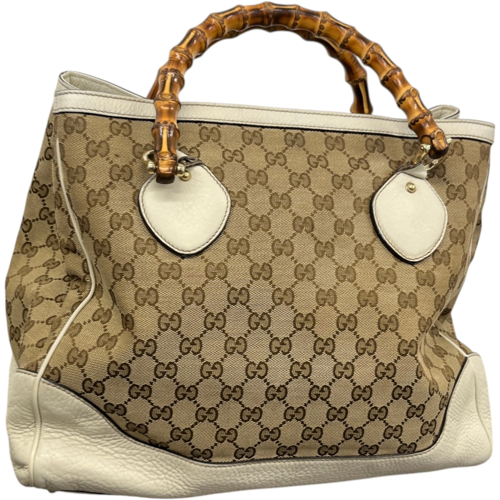 Women's Diana Bamboo Tote Handbag Beige - Photo 8