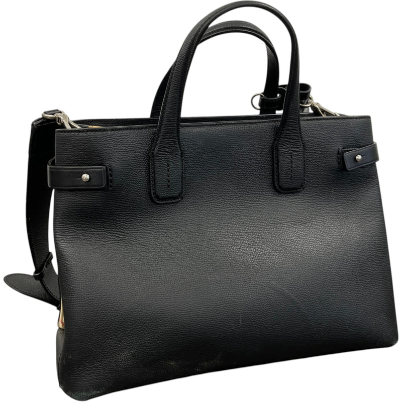 Women's Medium Banner Tote Handbag Black