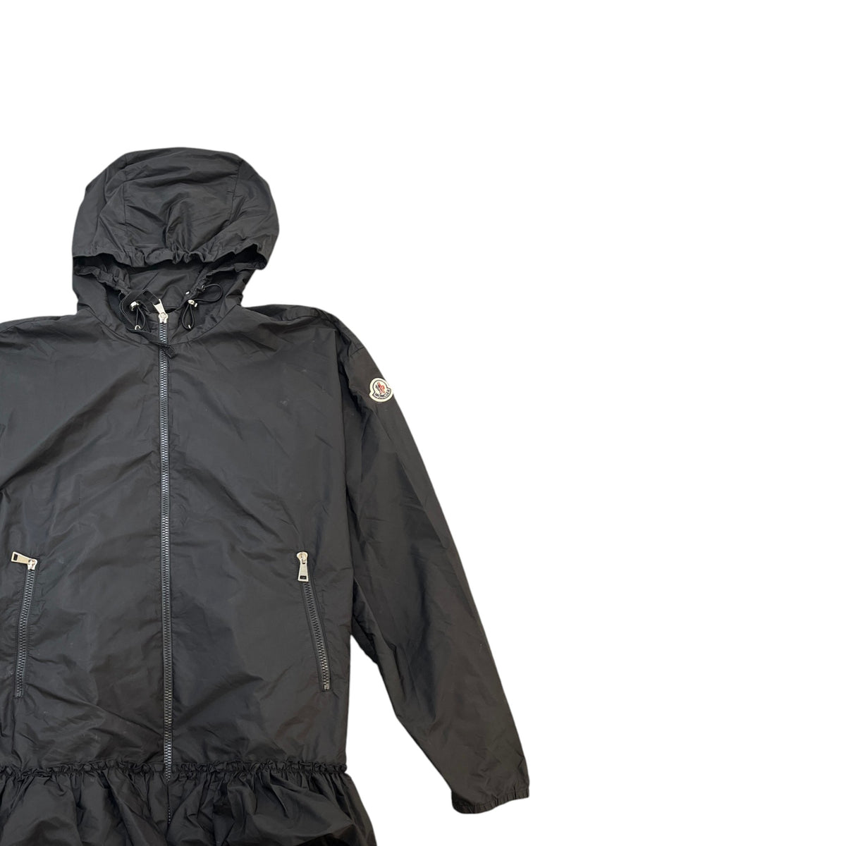 Women's Sarcelle Ruffled Peplum Windbreaker Black Size UK 18-20 - Photo 3