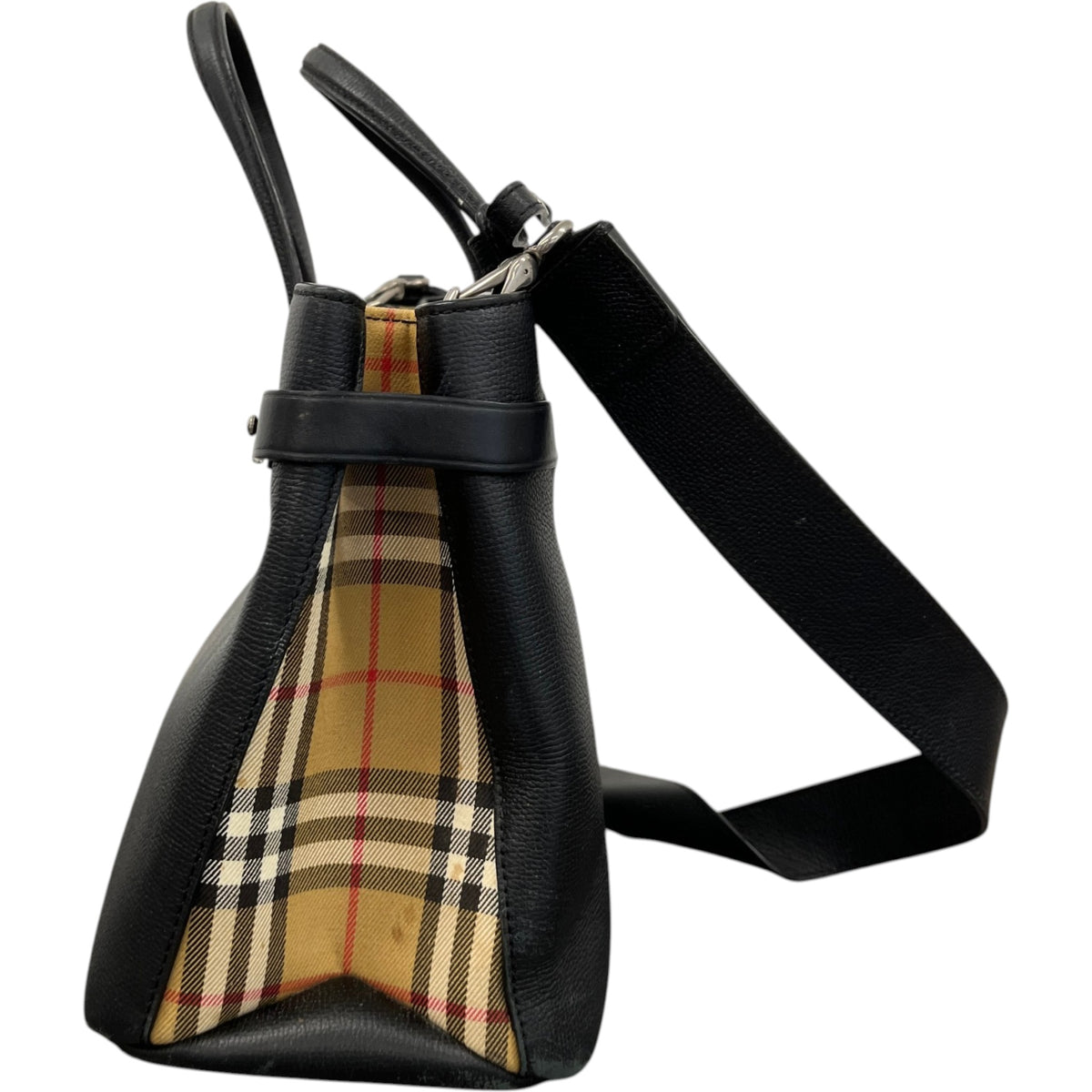 Women's Medium Banner Tote Handbag Black - Photo 7