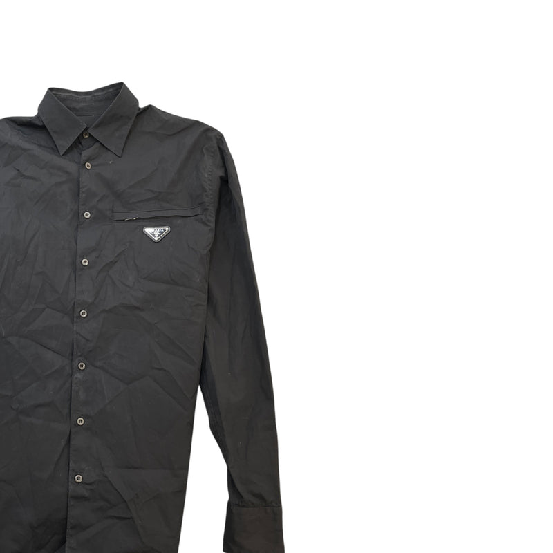 Men's Signature Plague Logo Long Sleeve Shirt Black Size S