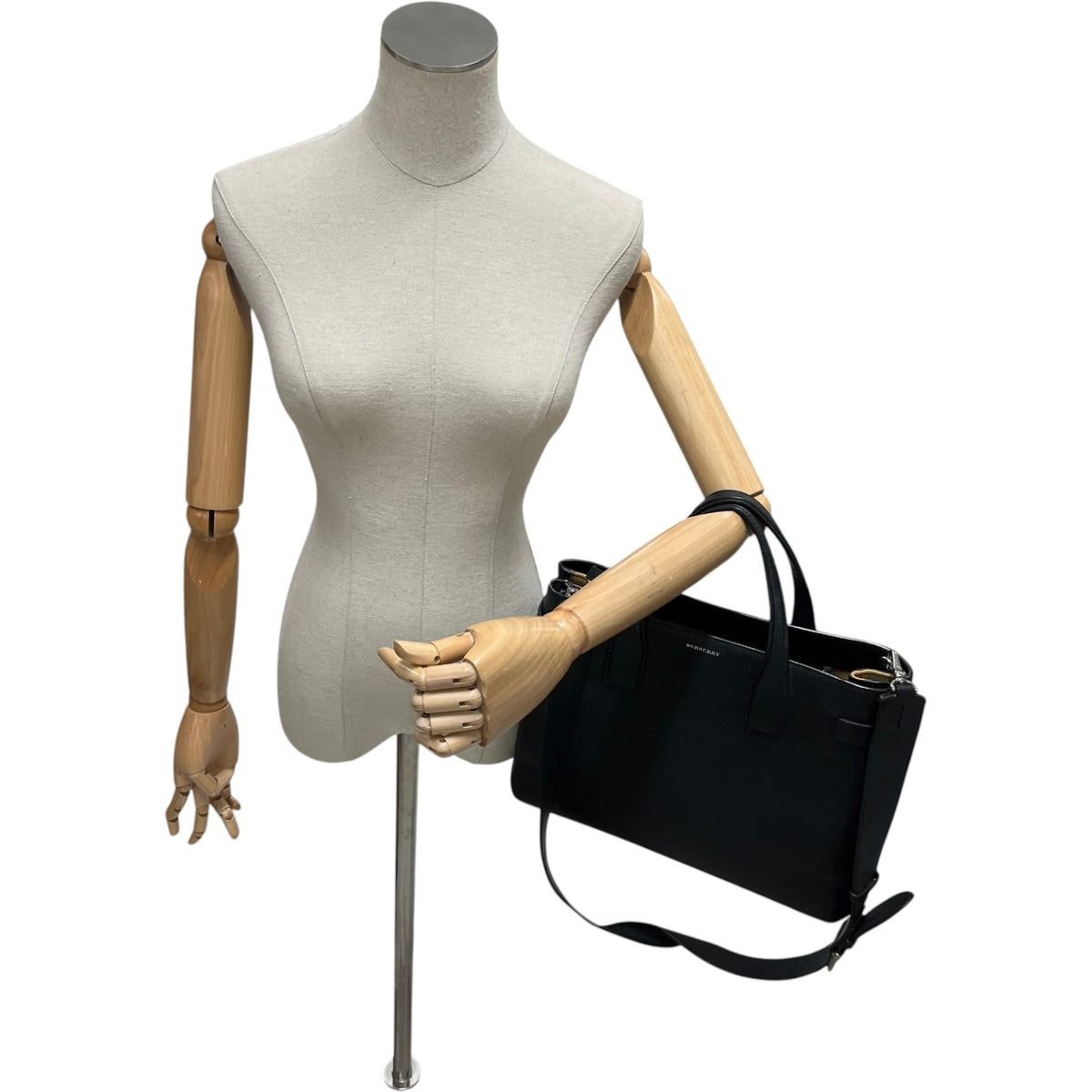 Women's Medium Banner Tote Handbag Black - Photo 2