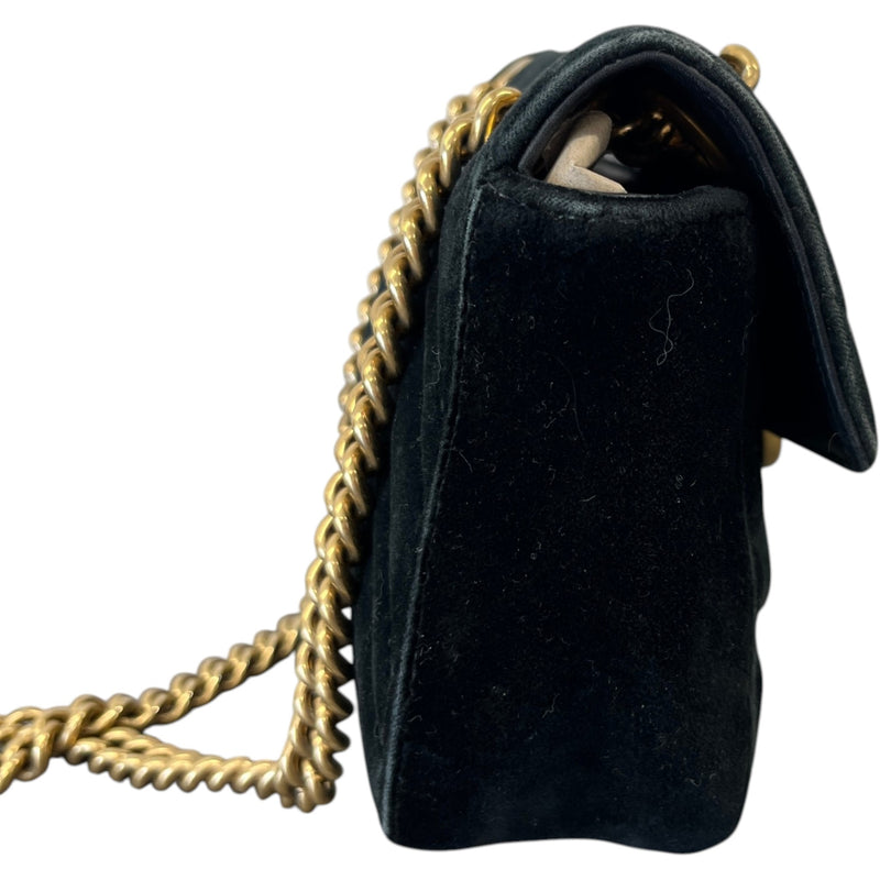 Women's Gg Marmont Velvet Small Bag Black