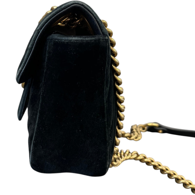 Women's Gg Marmont Velvet Small Bag Black
