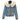 Women's Crystal Embellished Detachable Fur Collar Jacket Blue Size S