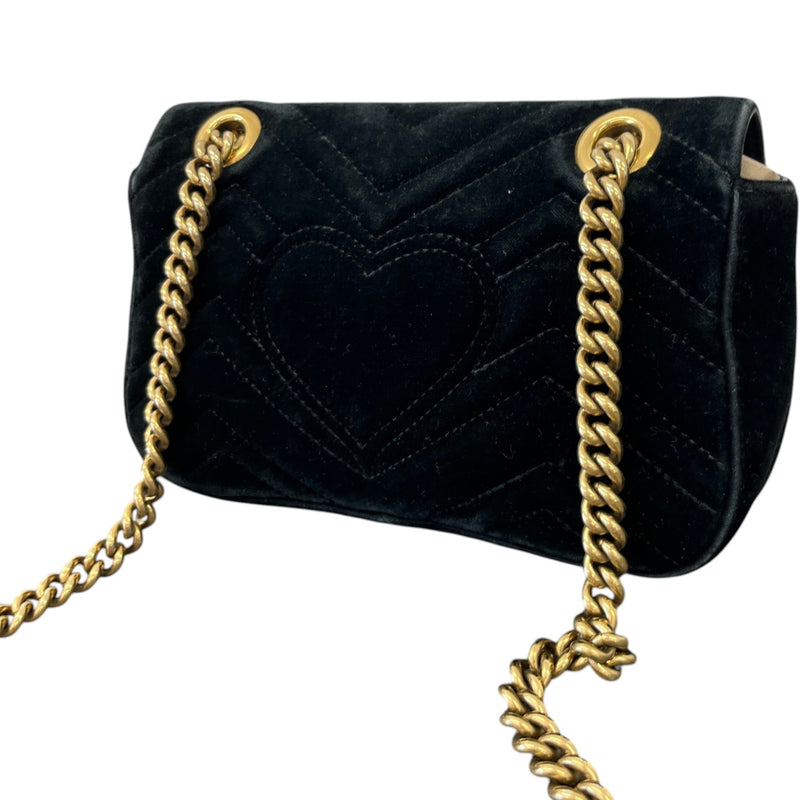 Women's Gg Marmont Velvet Small Bag Black