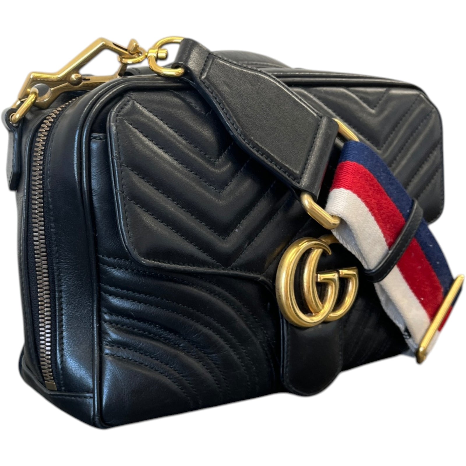 Women's GG Marmont Top Handle Bag Black - Photo 3