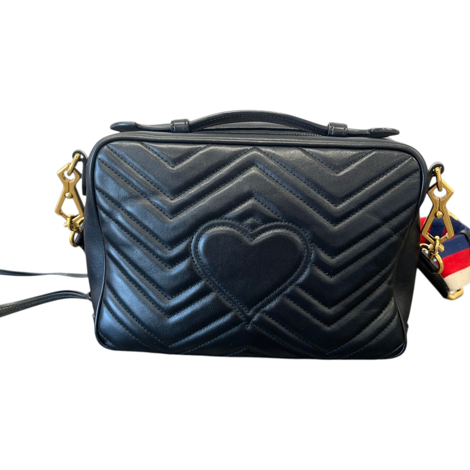Women's GG Marmont Top Handle Bag Black - Photo 4