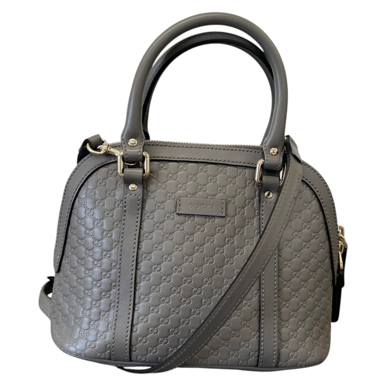 Women's Microguccissima Mini Dome Handbag Grey - Photo 1
