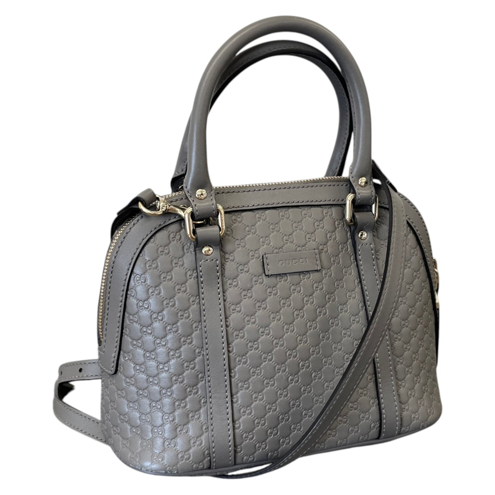 Women's Microguccissima Mini Dome Handbag Grey - Photo 4