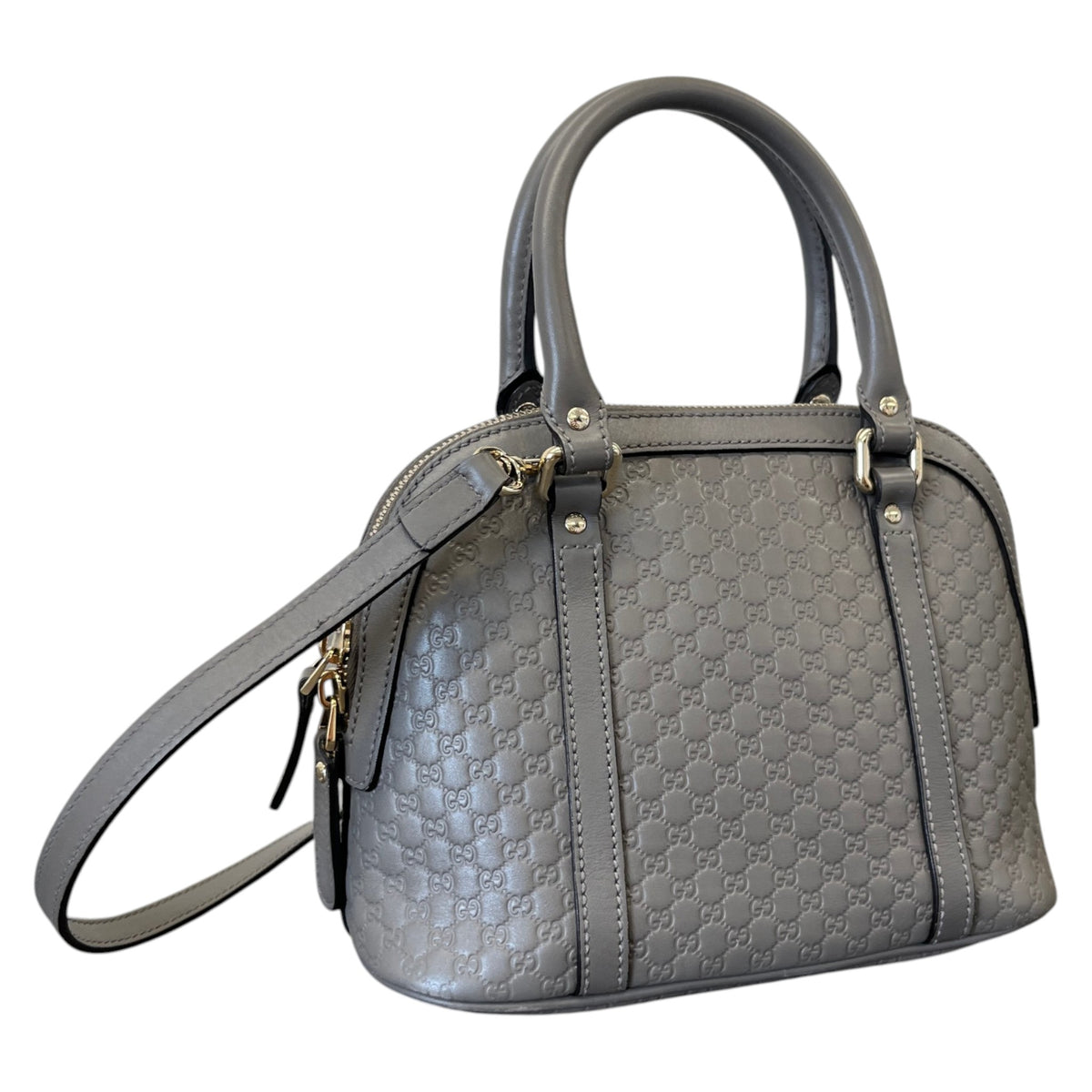 Women's Microguccissima Mini Dome Handbag Grey - Photo 8