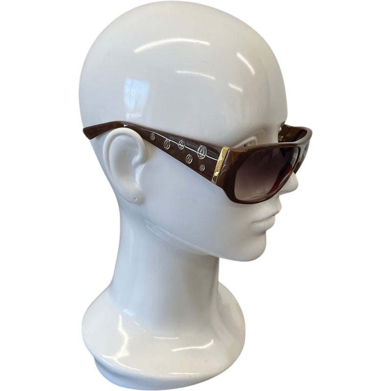 Women's Oversized Logo Sunglasses Brown