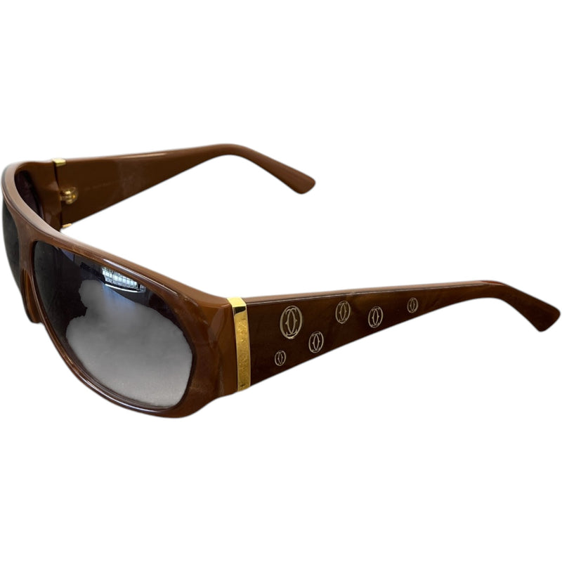 Women's Oversized Logo Sunglasses Brown