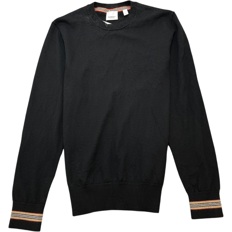 Men's Stripe Trim Jumper Black Size L