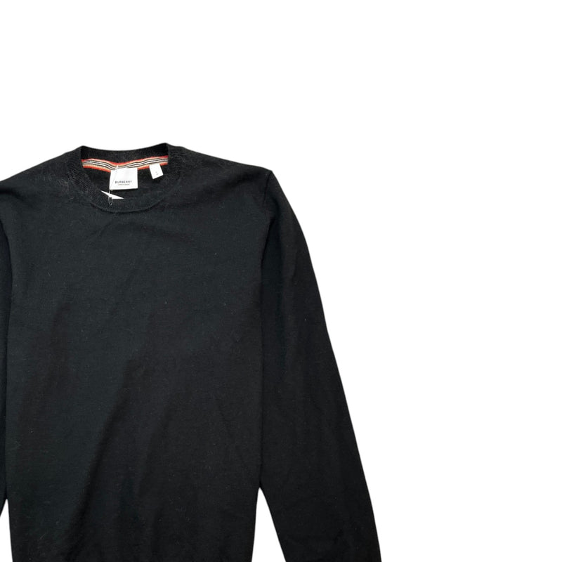 Men's Stripe Trim Jumper Black Size L
