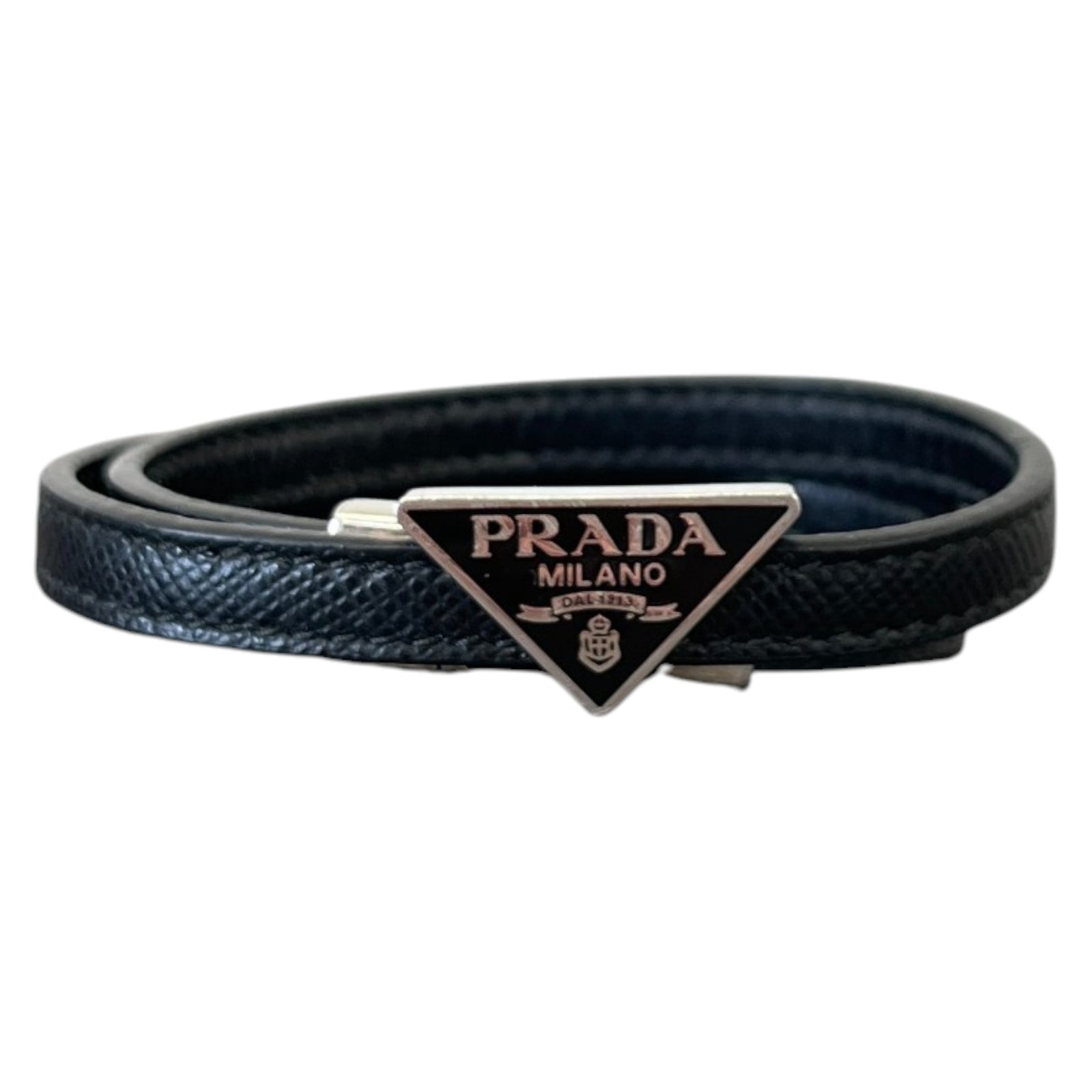 Men's Saffiano Leather Wrap Bracelet Black - Photo 1