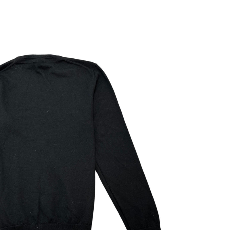 Men's Stripe Trim Jumper Black Size L