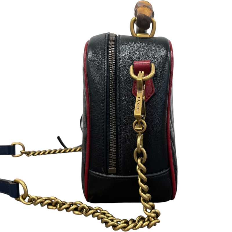 Women's Small GG Marmont Torchon Bamboo Handbag Black
