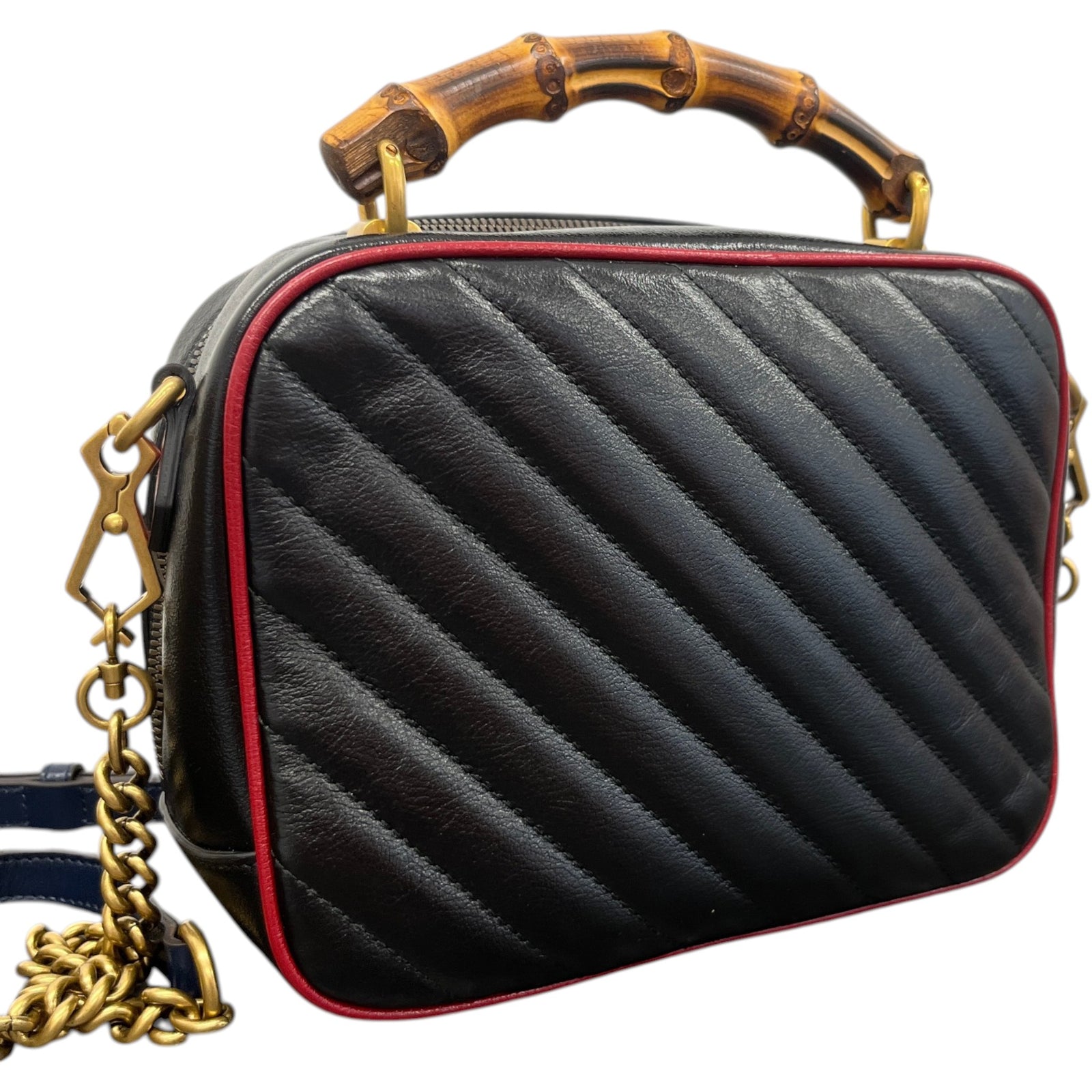 Women's Small GG Marmont Torchon Bamboo Handbag Black - Photo 8