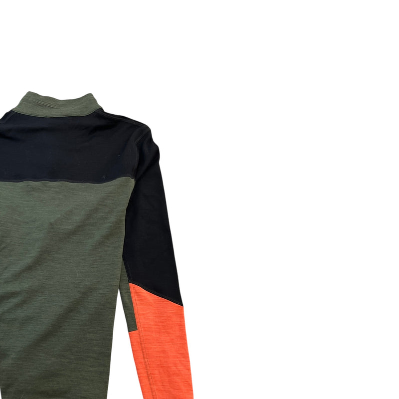 Men's Maglia Thermal 1/4 Zip Sweatshirt Green Size L