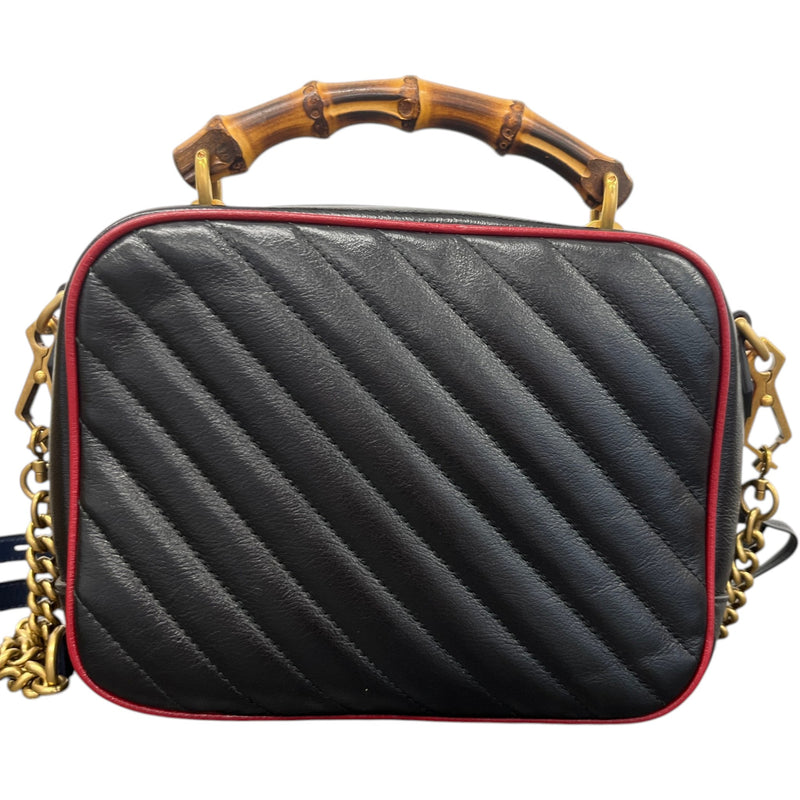 Women's Small GG Marmont Torchon Bamboo Handbag Black