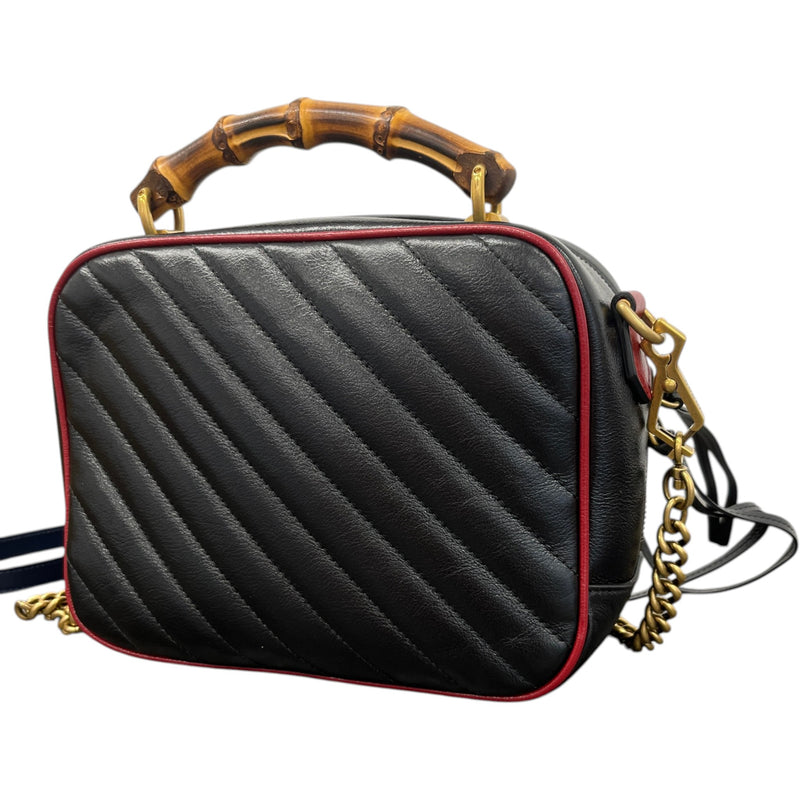 Women's Small GG Marmont Torchon Bamboo Handbag Black
