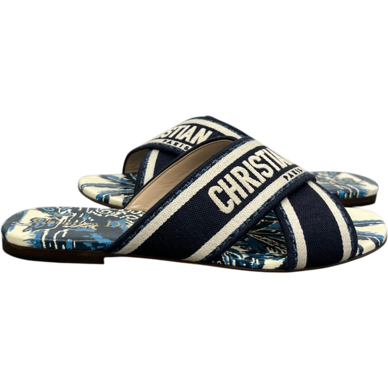 Women's Dway Criss Cross Slides Navy Size UK 3 / EU 36