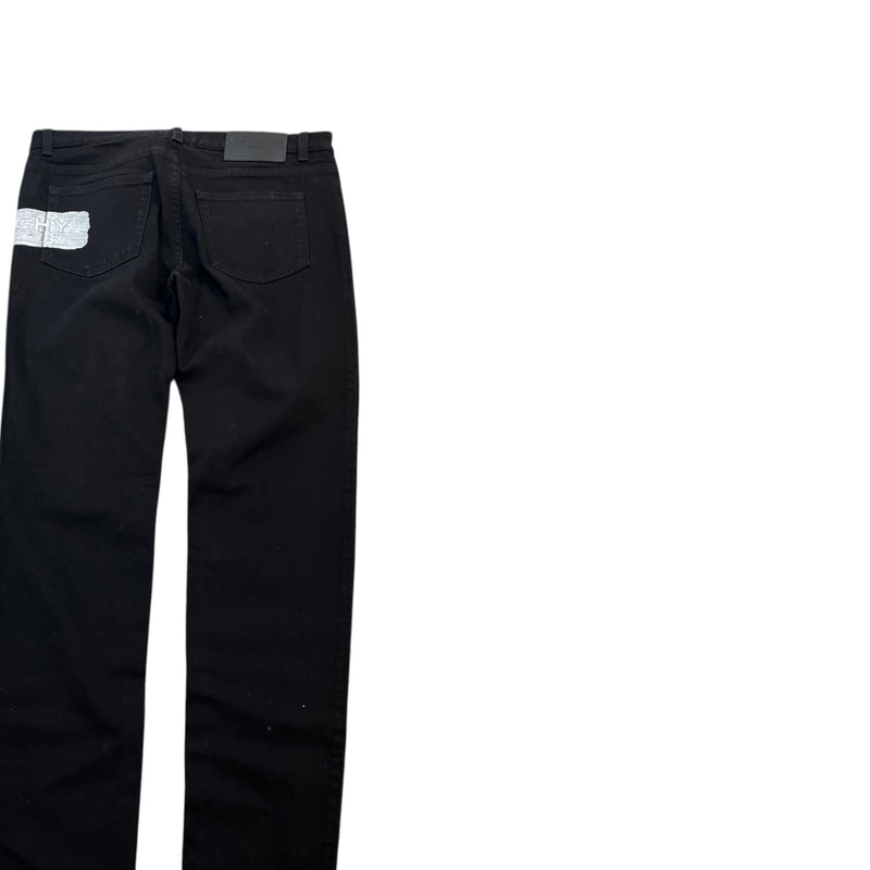 Men's Embossed Metallic Logo Jeans Black Size M / W32