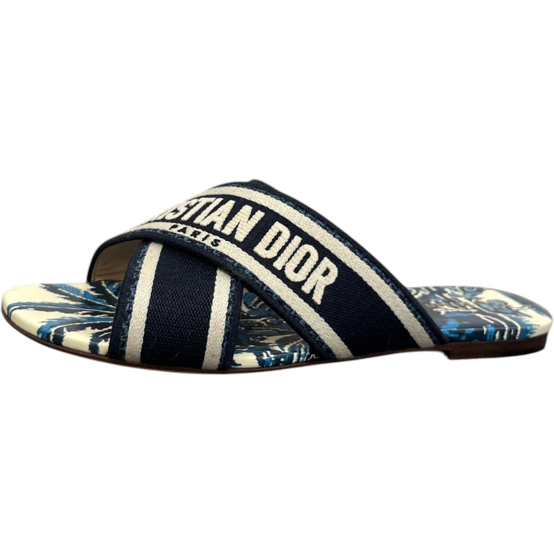Women's Dway Criss Cross Slides Navy Size UK 3 / EU 36