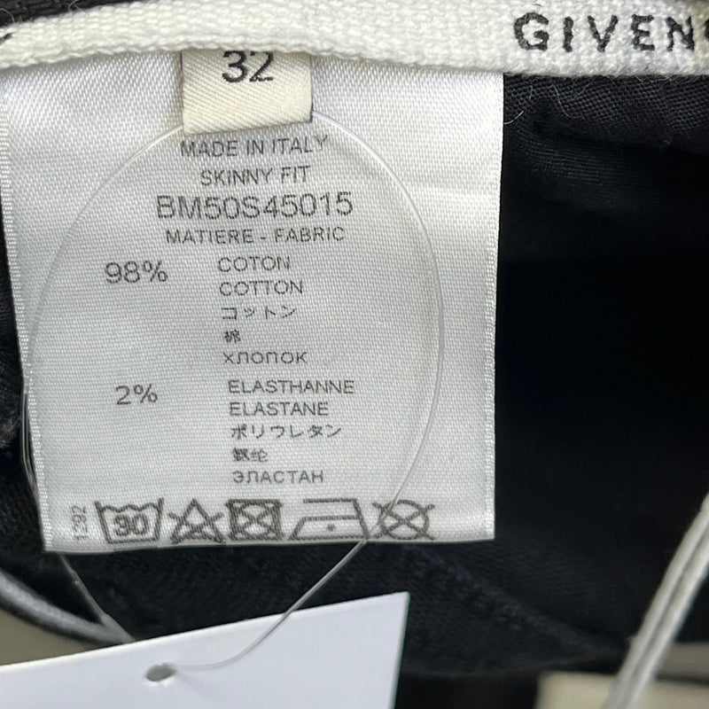 Men's Embossed Metallic Logo Jeans Black Size M / W32