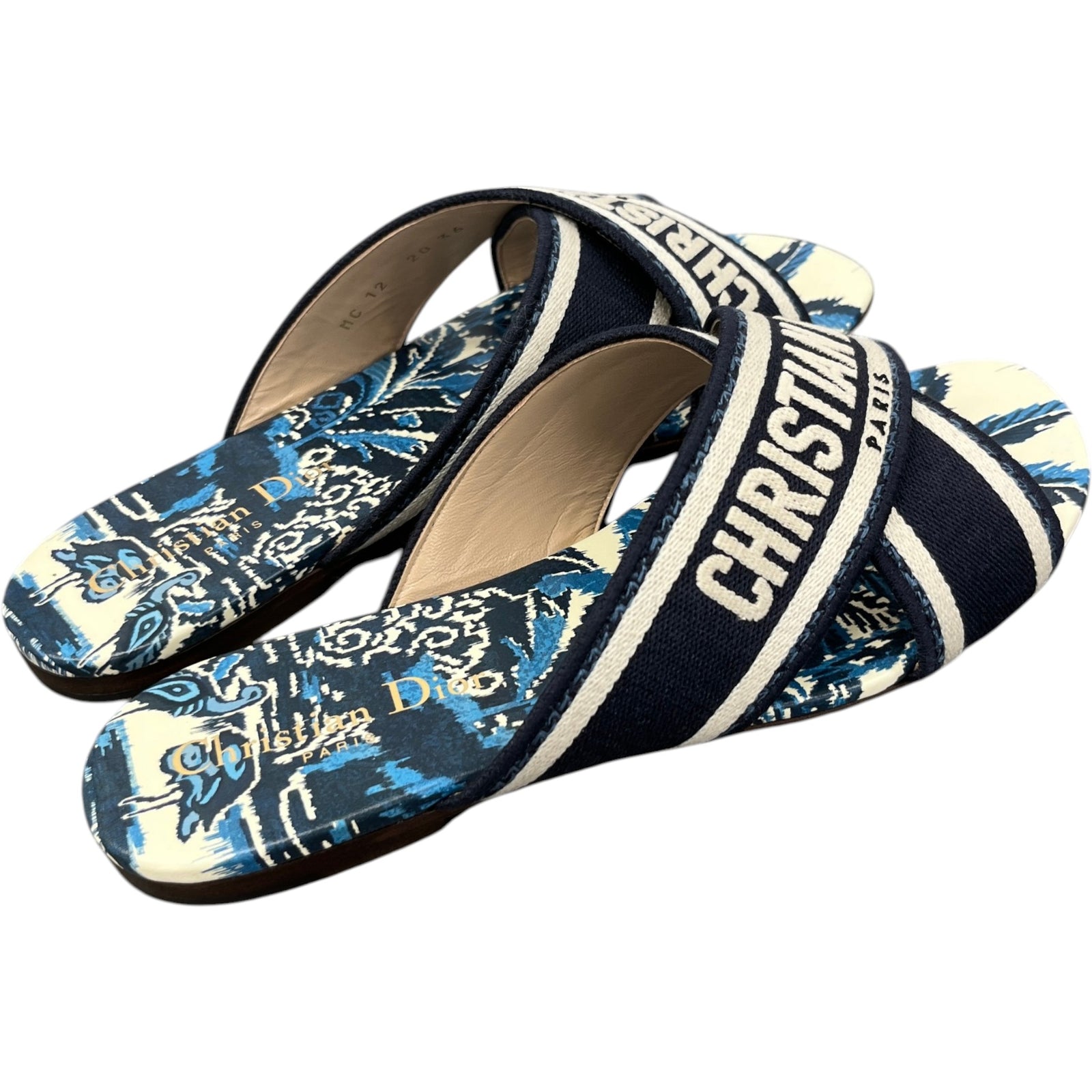 Women's Dway Criss Cross Slides Navy Size UK 3 / EU 36 - Photo 8