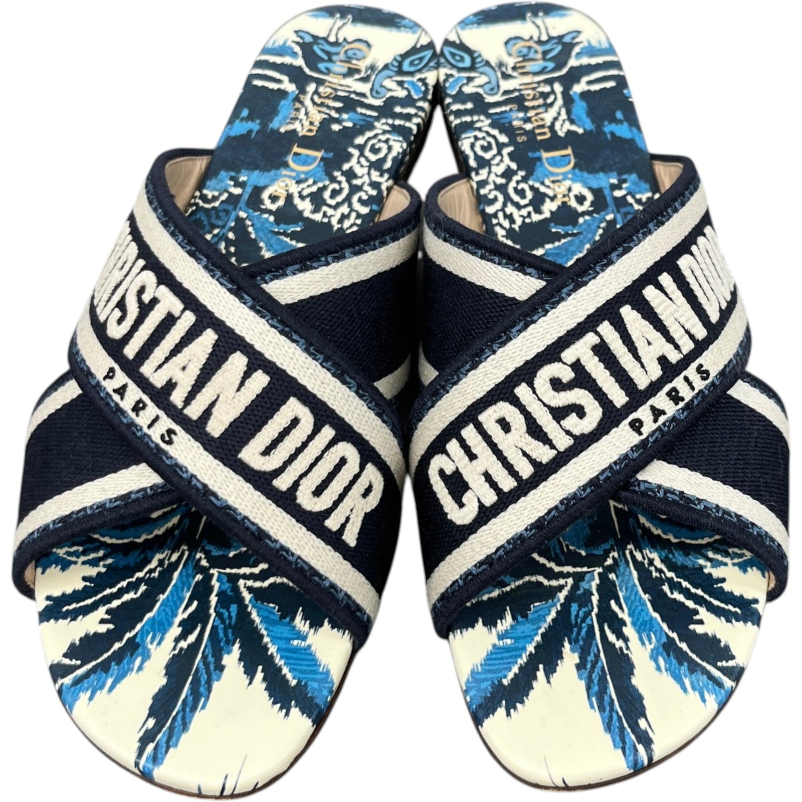 Women's Dway Criss Cross Slides Navy Size UK 3 / EU 36 - Photo 6