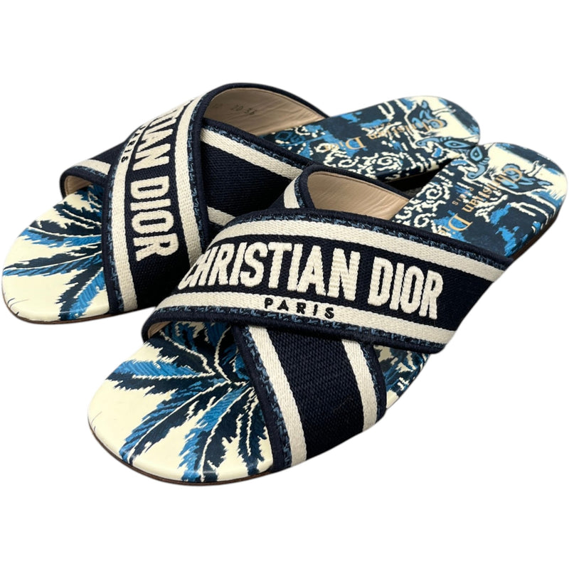 Women's Dway Criss Cross Slides Navy Size UK 3 / EU 36